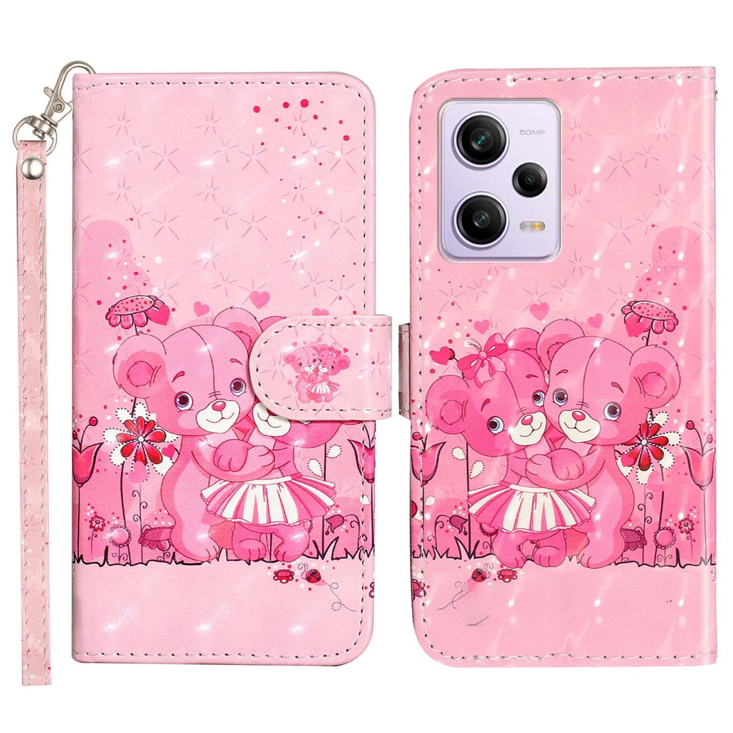 For Xiaomi Poco X5 Pro 5G / Redmi Note 12 Pro Speed 5G / Note 12 Pro 5G 3D Pattern Printing Phone Case PU Leather Wallet Stand Anti-drop Cover
