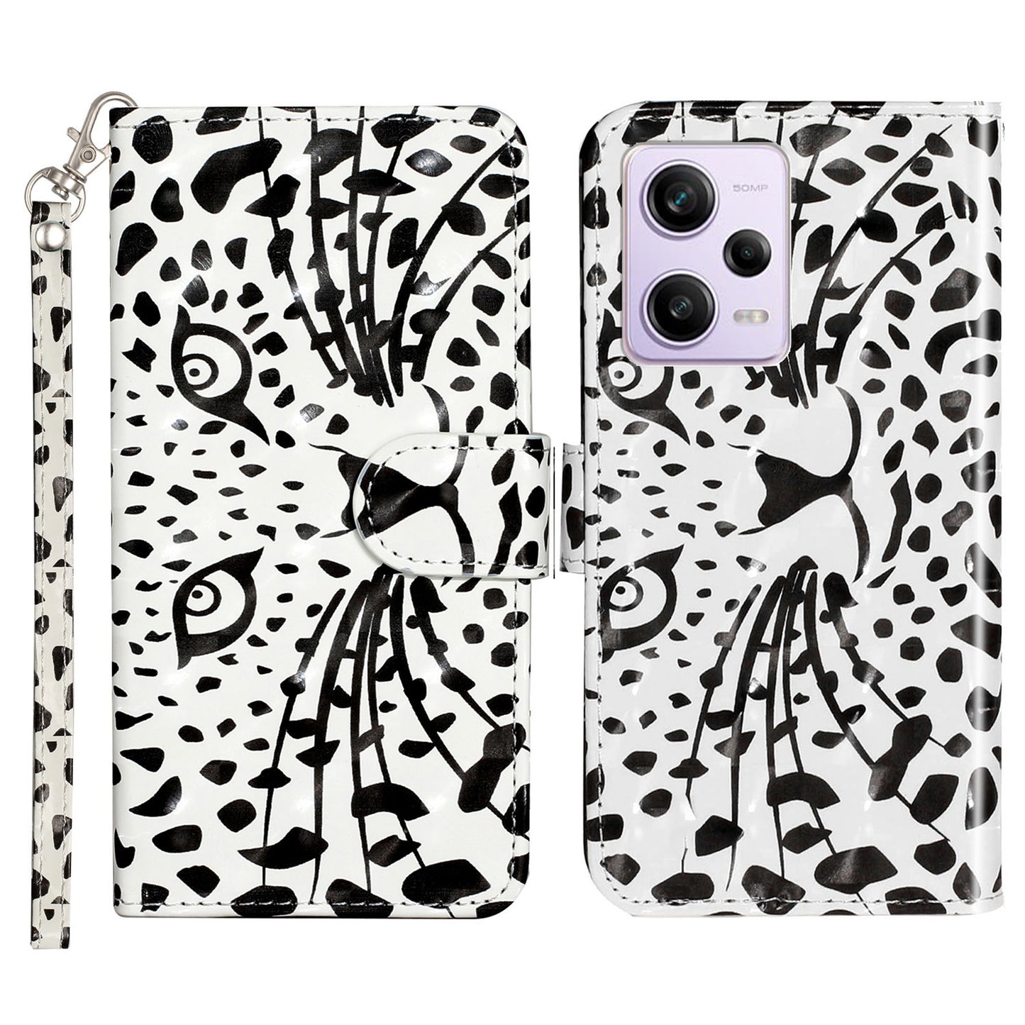 For Xiaomi Poco X5 Pro 5G / Redmi Note 12 Pro Speed 5G / Note 12 Pro 5G 3D Pattern Printing Phone Case PU Leather Wallet Stand Anti-drop Cover