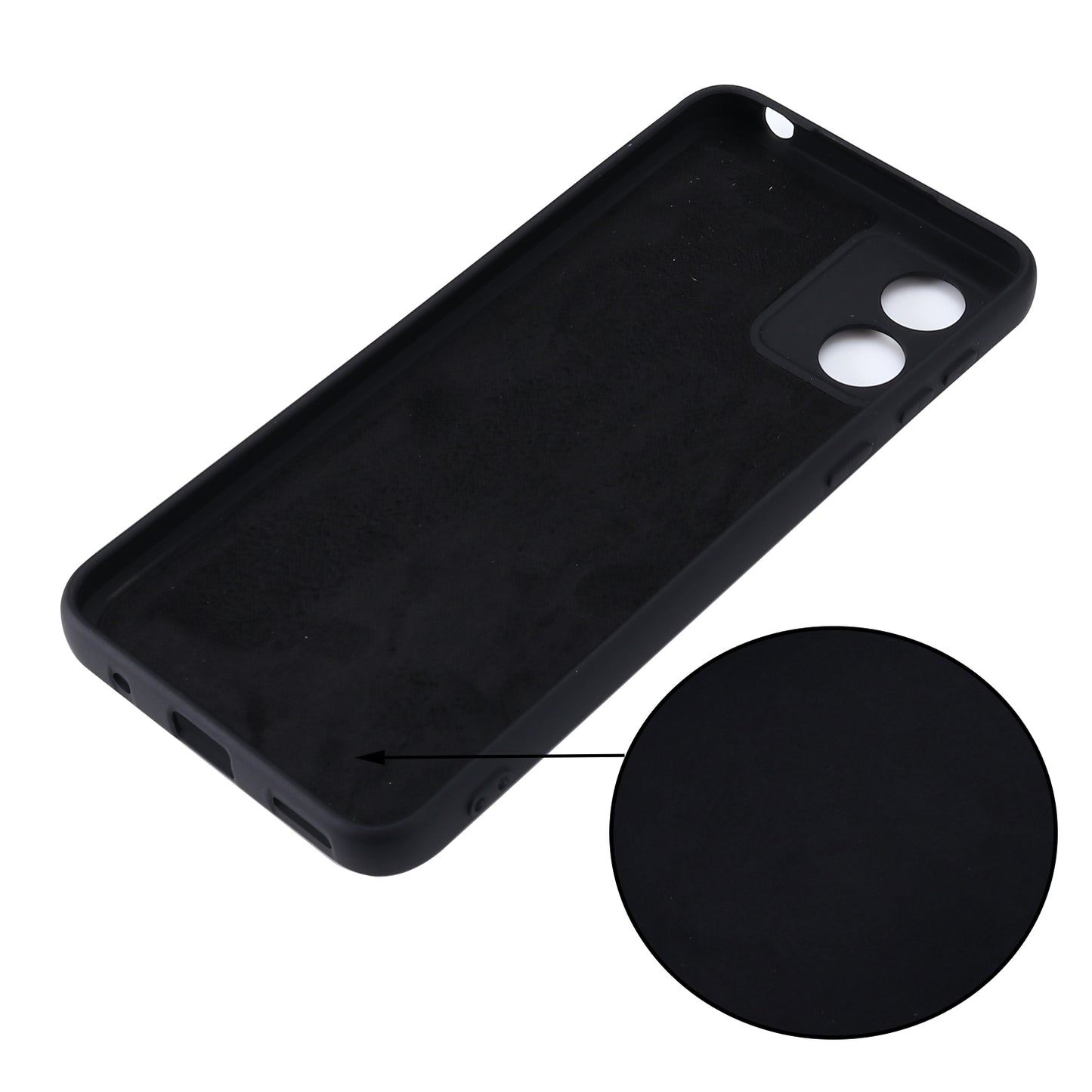 For Motorola Moto E13 4G Anti-Dust Phone Case Liquid Silicone Soft Lining Phone Cover Shell with Strap