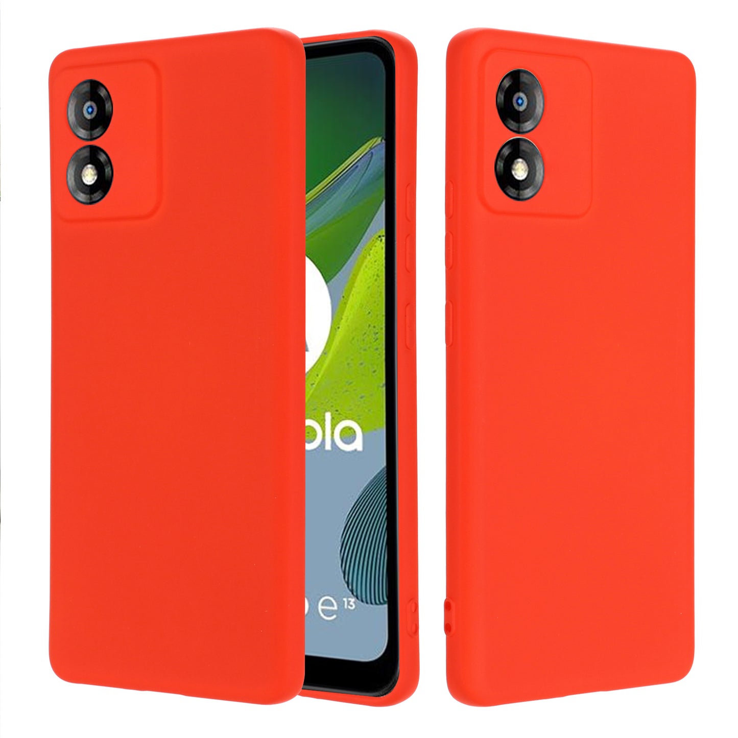 For Motorola Moto E13 4G Anti-Dust Phone Case Liquid Silicone Soft Lining Phone Cover Shell with Strap