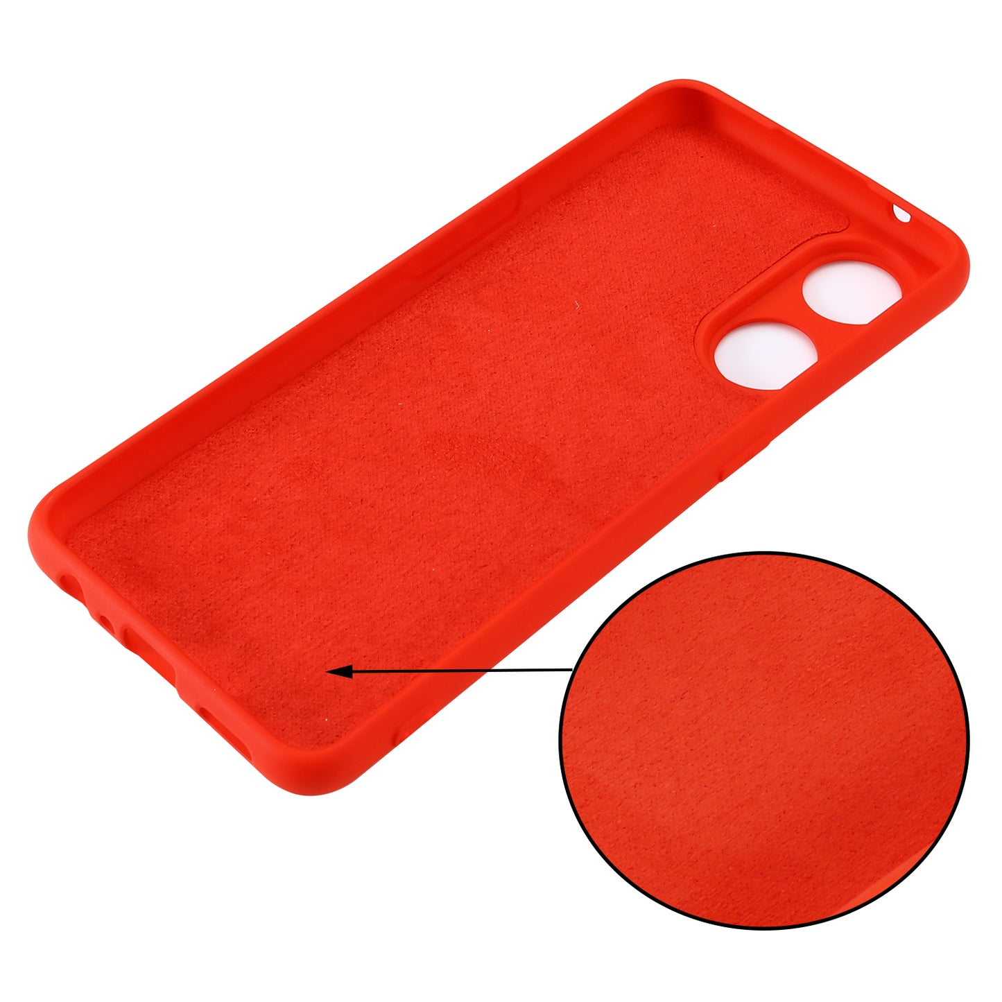 Phone Case for Oppo Reno8 T 4G , Liquid Silicone Soft Lining Shockproof Smartphone Cover with Strap