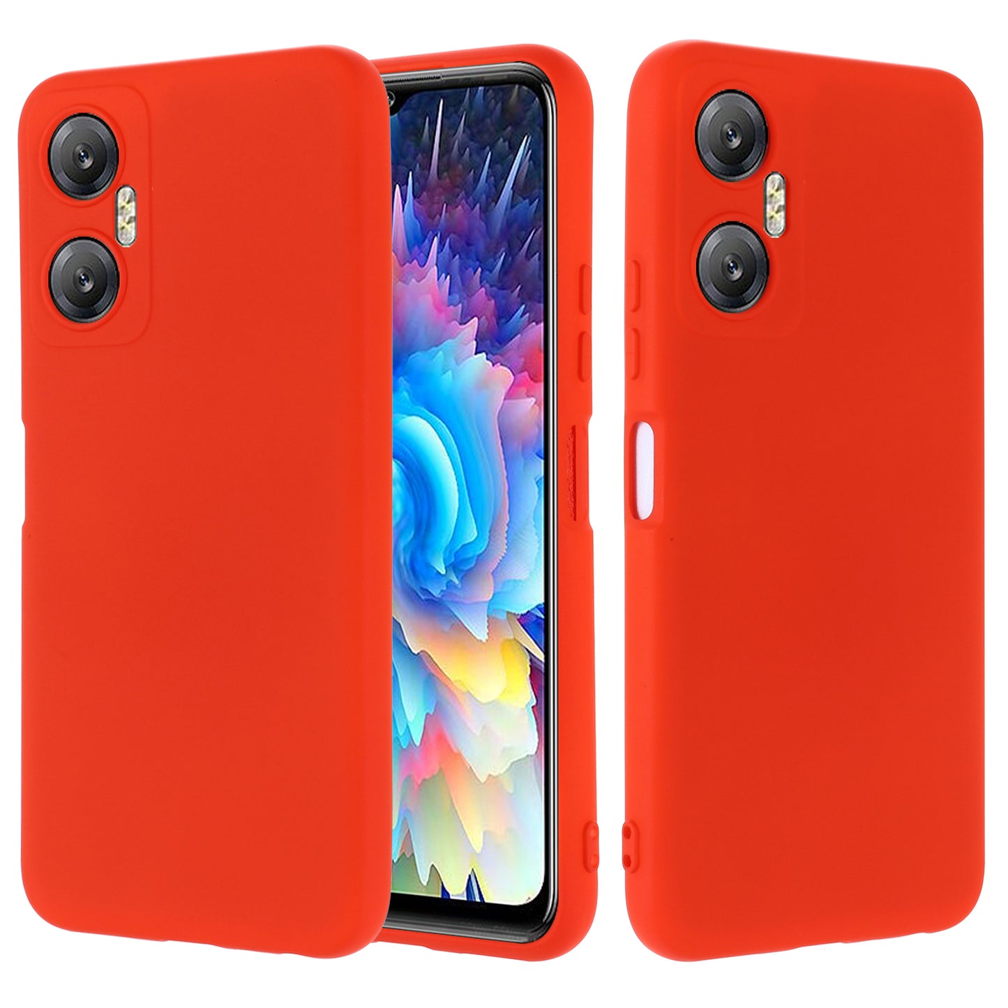Phone Case for Infinix Hot 20 5G , Impact-resistant Liquid Silicone Soft Lining Cover with Strap