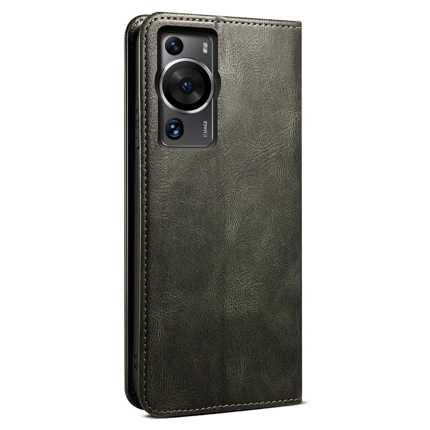 For Huawei P60 Pro / P60 Phone Case Waxy Crazy Horse Texture Stand Wallet Leather Cell Phone Cover