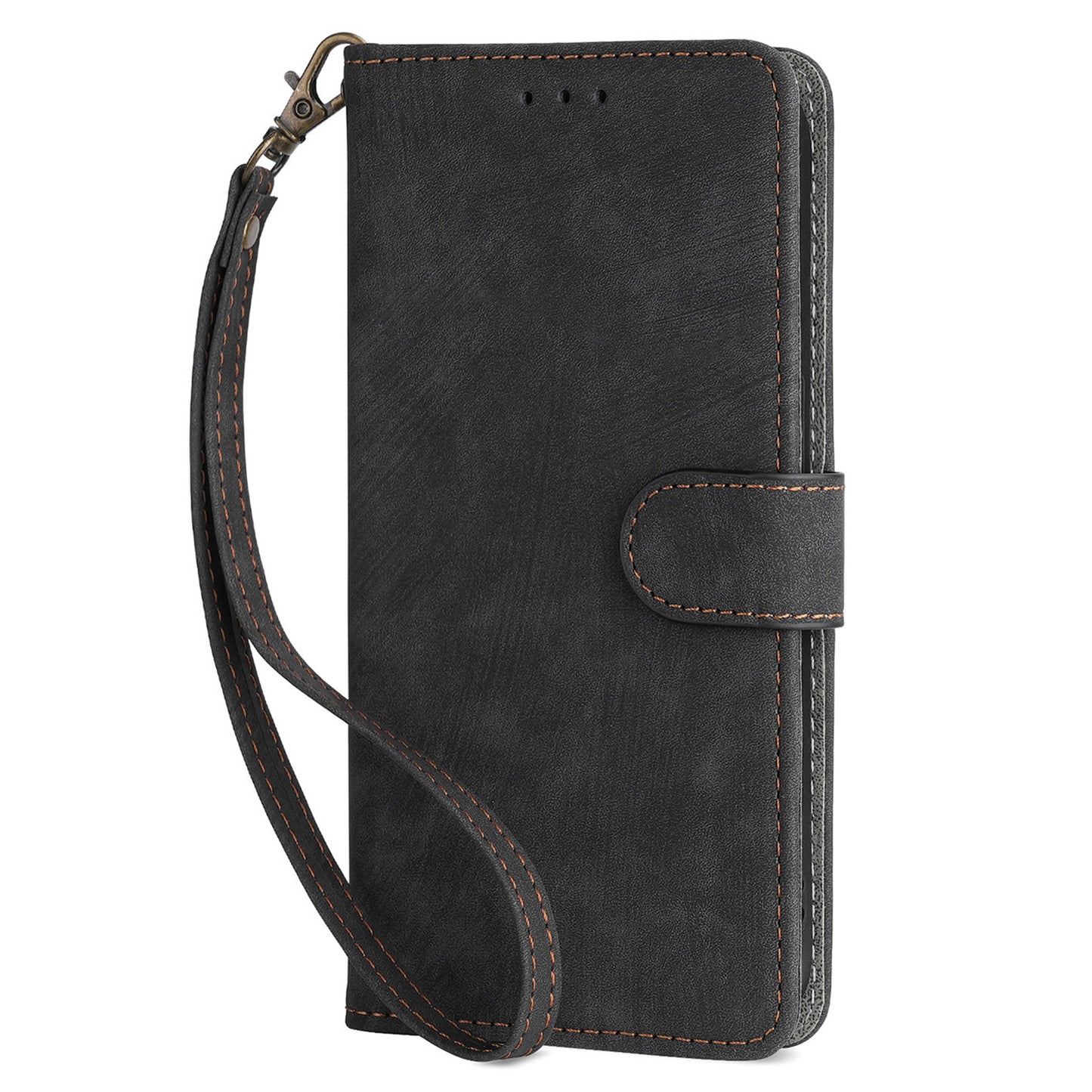 For Samsung Galaxy M14 5G RFID Blocking Leather Phone Cover Wallet Stand Phone Case with Strap