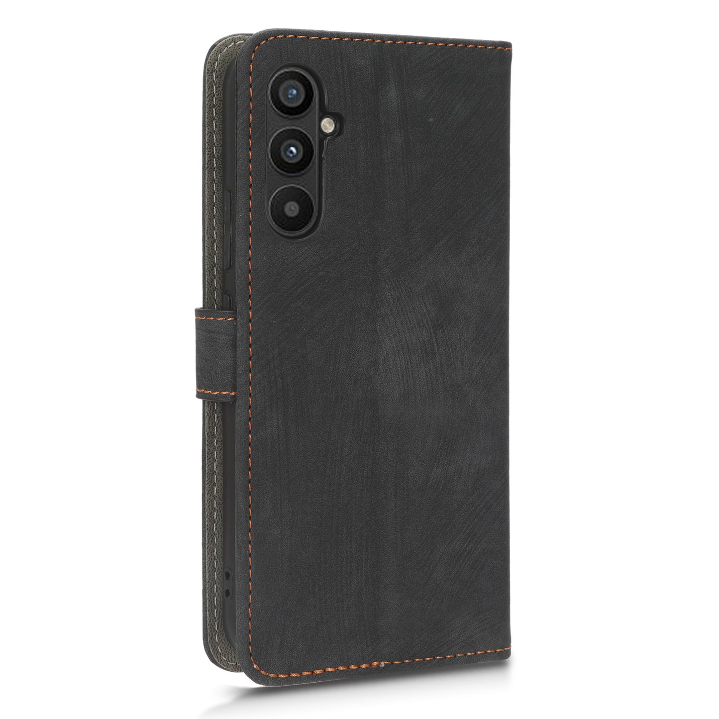 For Samsung Galaxy M14 5G RFID Blocking Leather Phone Cover Wallet Stand Phone Case with Strap
