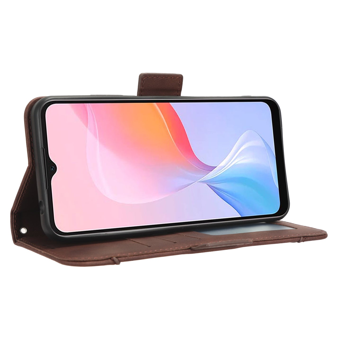 For Blackview A85 Mobile Phone Leather Case Multiple Card Slots Phone Cover with Wallet Stand