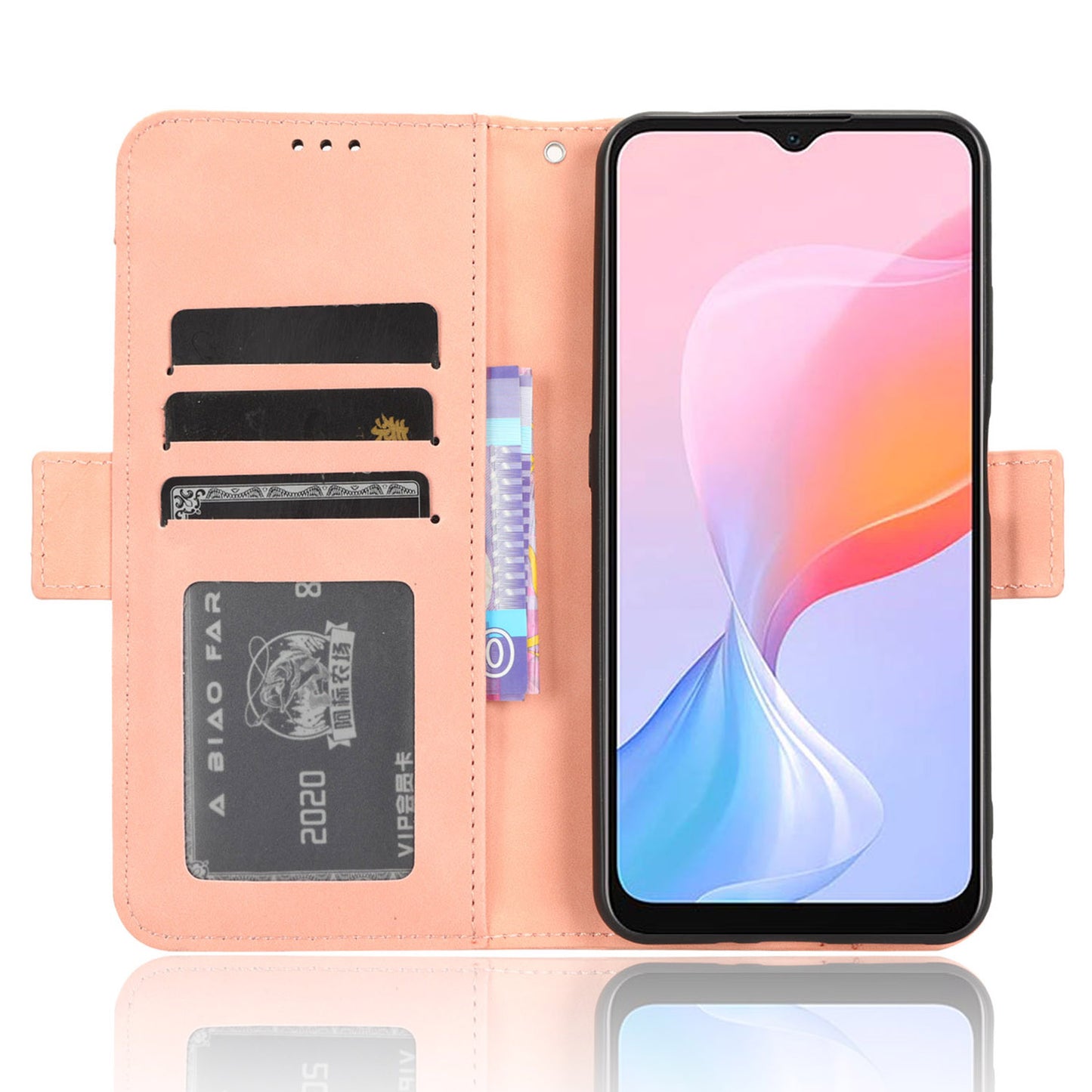 For Blackview A85 Mobile Phone Leather Case Multiple Card Slots Phone Cover with Wallet Stand