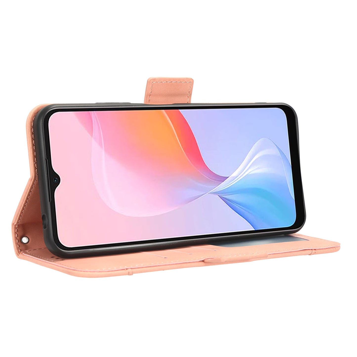 For Blackview A85 Mobile Phone Leather Case Multiple Card Slots Phone Cover with Wallet Stand