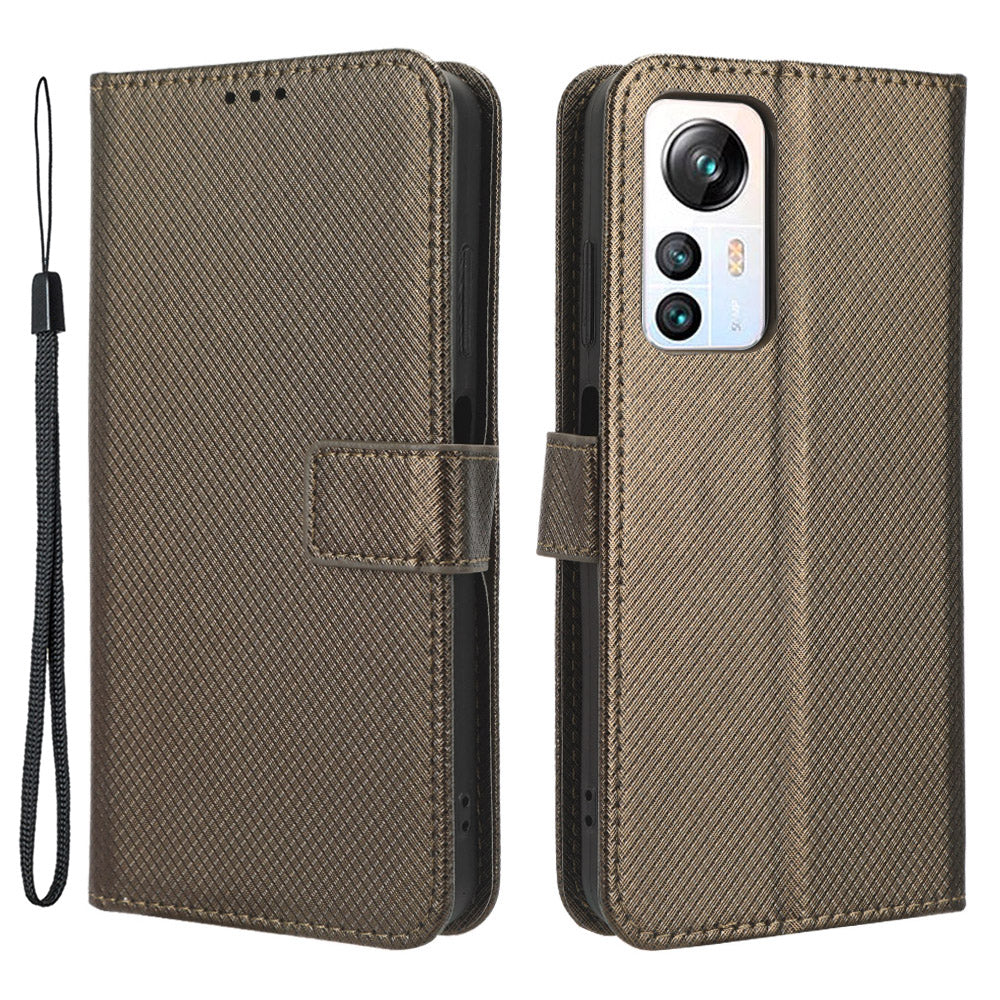 For Blackview A85 Diamond Texture Mobile Phone Cover PU Leather Wallet Stand Phone Case