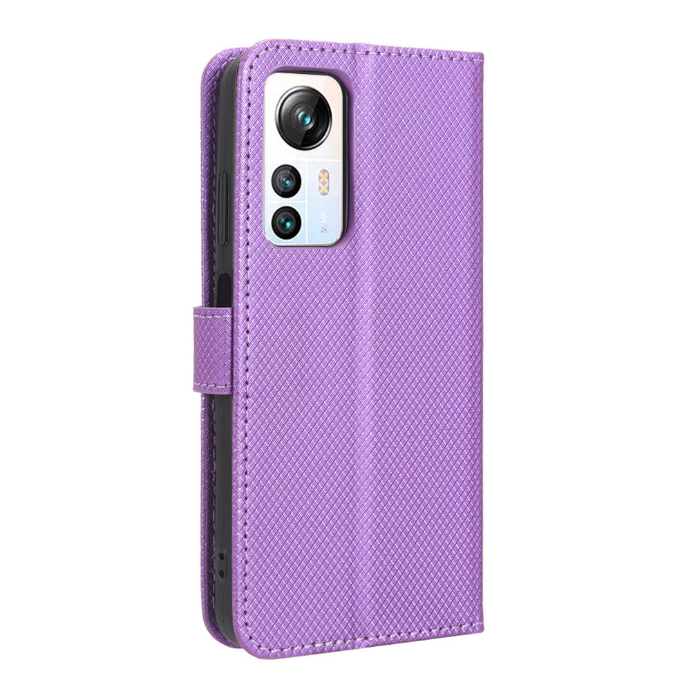 For Blackview A85 Diamond Texture Mobile Phone Cover PU Leather Wallet Stand Phone Case
