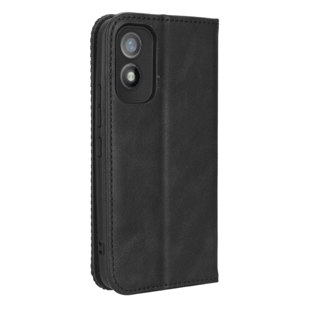 For Itel A18 Wallet Phone Case Retro PU Leather TPU Phone Cover with Stand