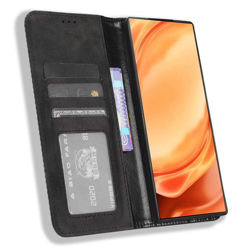 For ZTE nubia Z50 Ultra Anti-Drop Wallet Case Retro PU Leather Folio Flip Phone Cover with Stand
