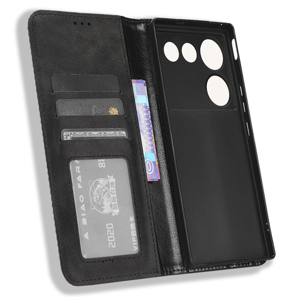 For ZTE nubia Z50 Ultra Anti-Drop Wallet Case Retro PU Leather Folio Flip Phone Cover with Stand