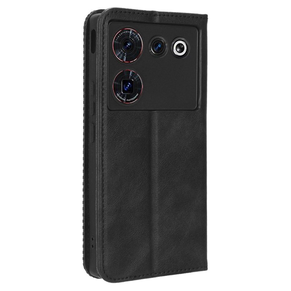 For ZTE nubia Z50 Ultra Anti-Drop Wallet Case Retro PU Leather Folio Flip Phone Cover with Stand
