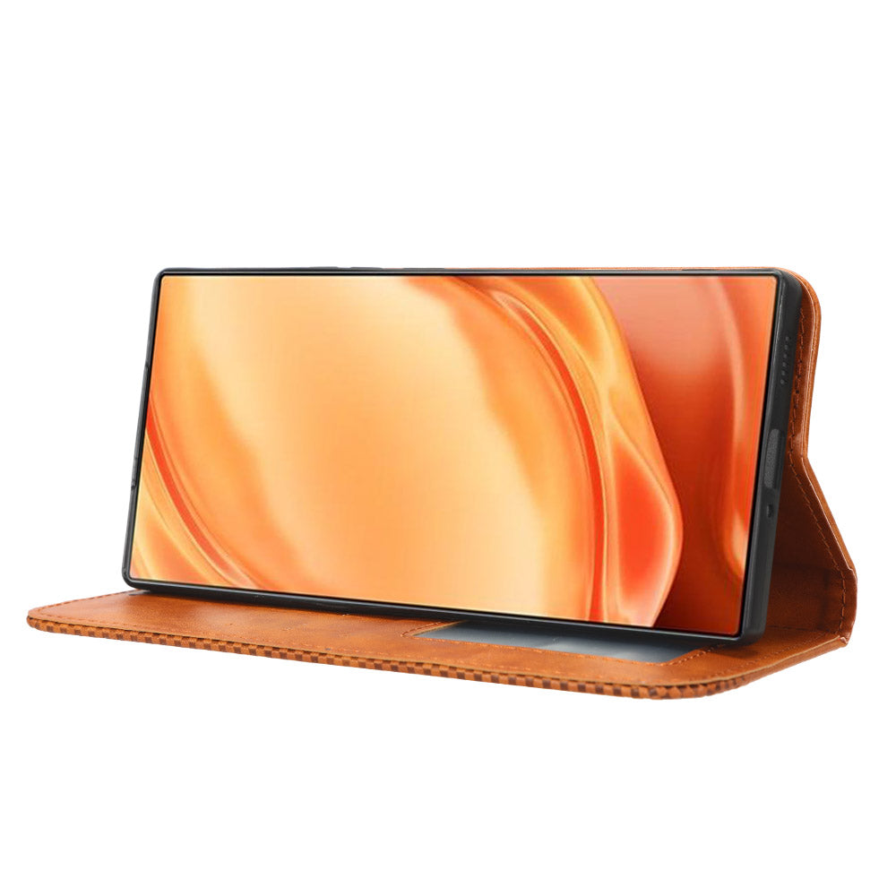 For ZTE nubia Z50 Ultra Anti-Drop Wallet Case Retro PU Leather Folio Flip Phone Cover with Stand