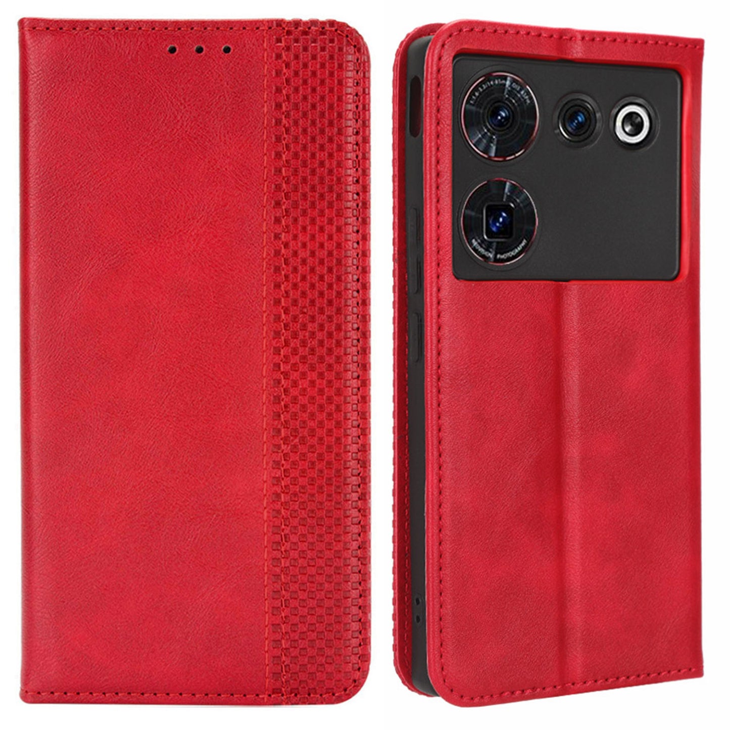For ZTE nubia Z50 Ultra Anti-Drop Wallet Case Retro PU Leather Folio Flip Phone Cover with Stand