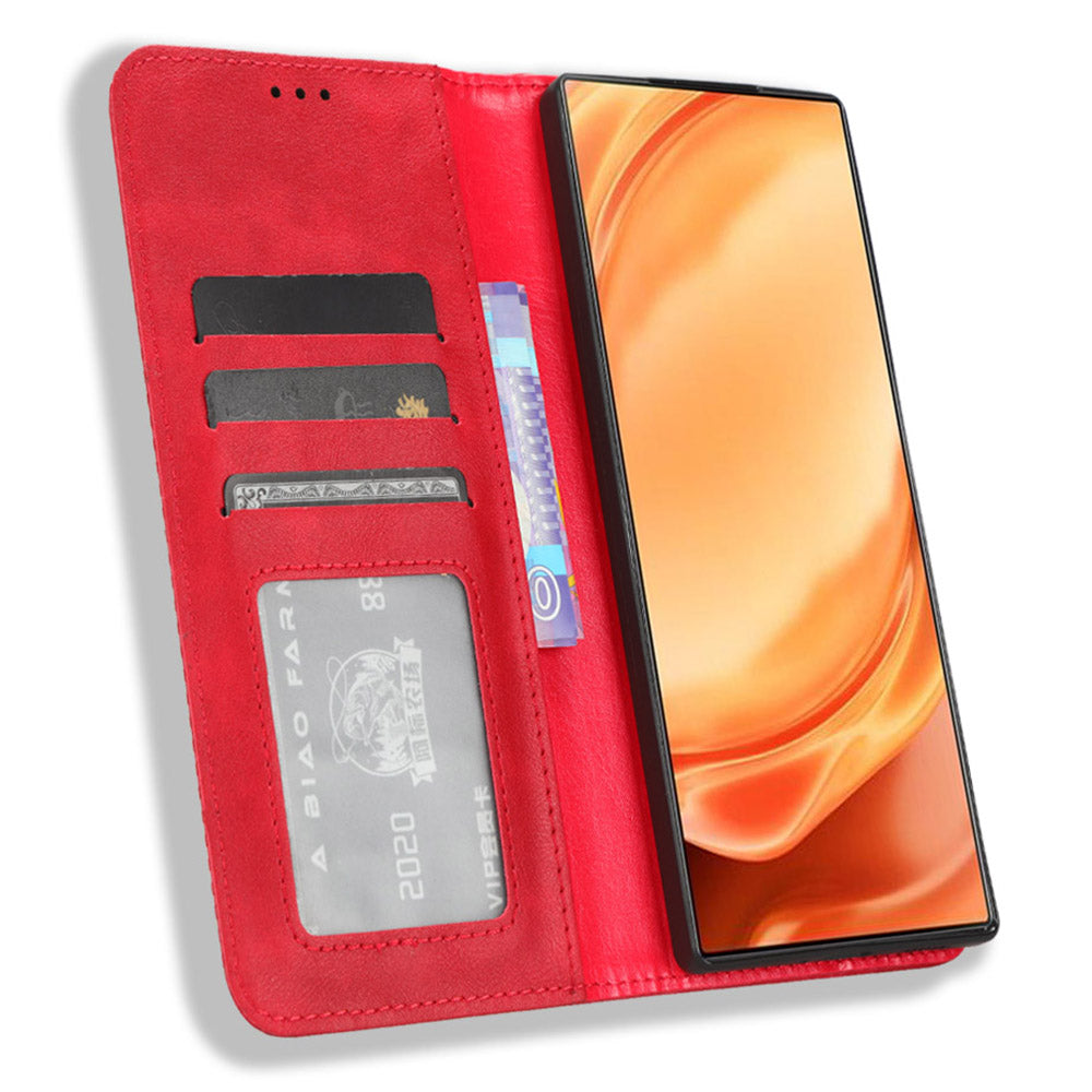 For ZTE nubia Z50 Ultra Anti-Drop Wallet Case Retro PU Leather Folio Flip Phone Cover with Stand