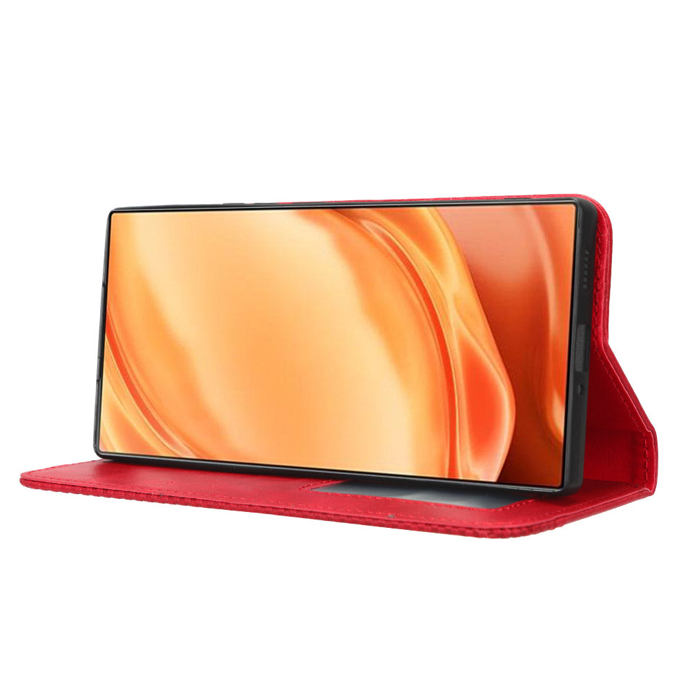 For ZTE nubia Z50 Ultra Anti-Drop Wallet Case Retro PU Leather Folio Flip Phone Cover with Stand