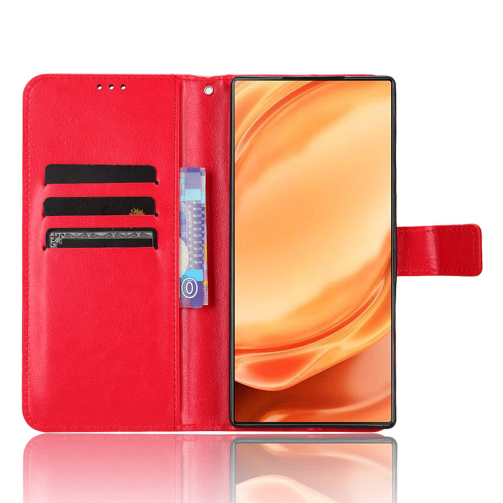 For ZTE nubia Z50 Ultra Wallet Phone Case Crazy Horse Texture PU Leather Folio Flip Cover with Stand