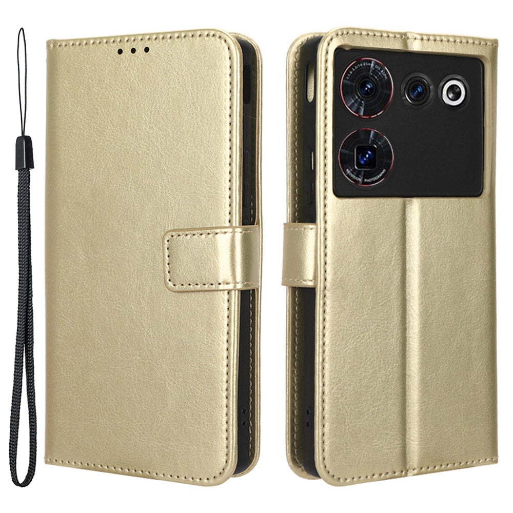 For ZTE nubia Z50 Ultra Wallet Phone Case Crazy Horse Texture PU Leather Folio Flip Cover with Stand
