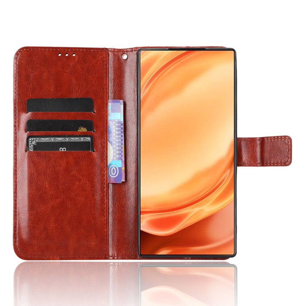 For ZTE nubia Z50 Ultra Wallet Phone Case Crazy Horse Texture PU Leather Folio Flip Cover with Stand