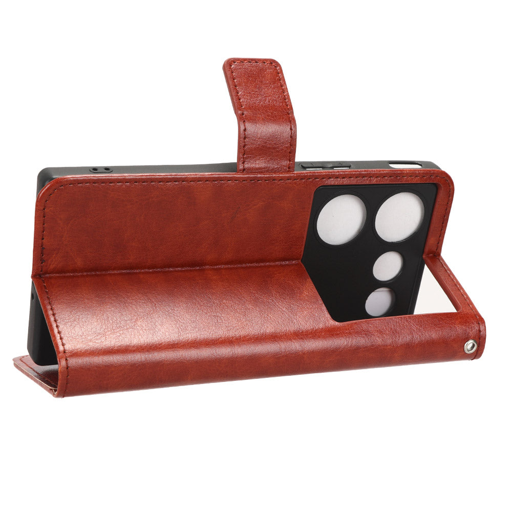 For ZTE nubia Z50 Ultra Wallet Phone Case Crazy Horse Texture PU Leather Folio Flip Cover with Stand