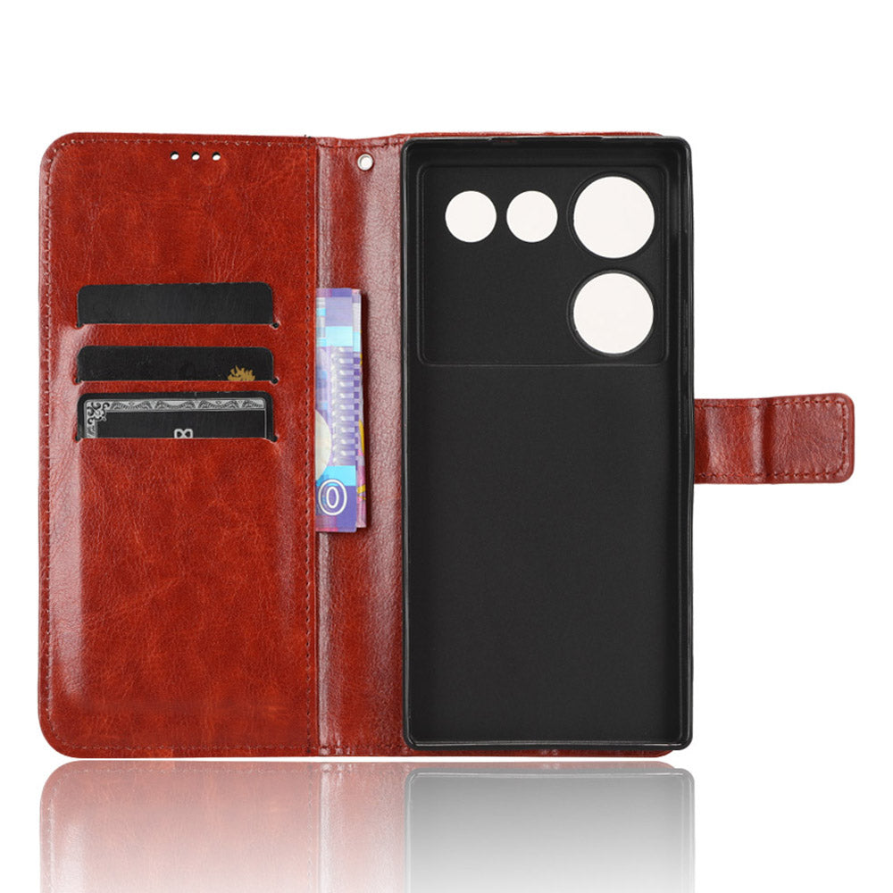 For ZTE nubia Z50 Ultra Wallet Phone Case Crazy Horse Texture PU Leather Folio Flip Cover with Stand