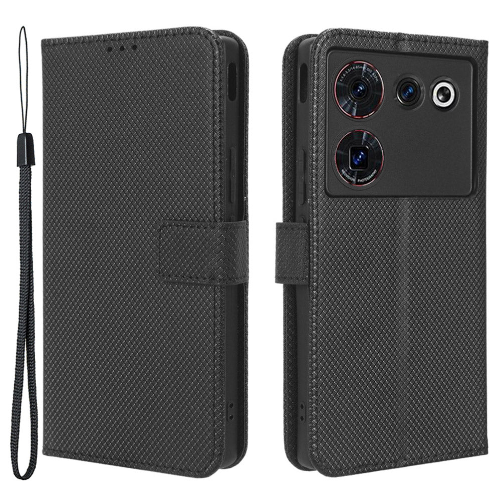 For ZTE nubia Z50 Ultra Wallet Phone Case Diamond Texture Mobile Phone Shell PU Leather Stand Cover