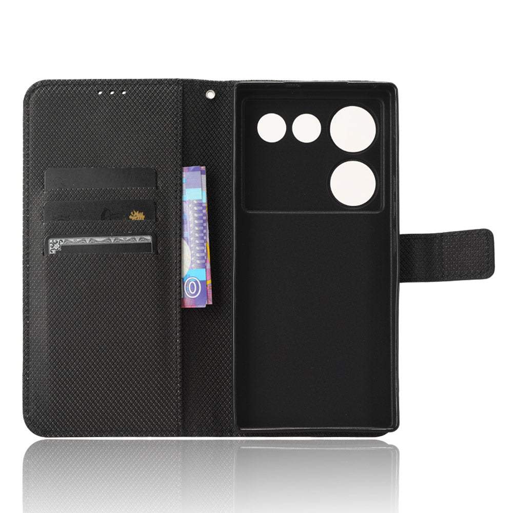 For ZTE nubia Z50 Ultra Wallet Phone Case Diamond Texture Mobile Phone Shell PU Leather Stand Cover
