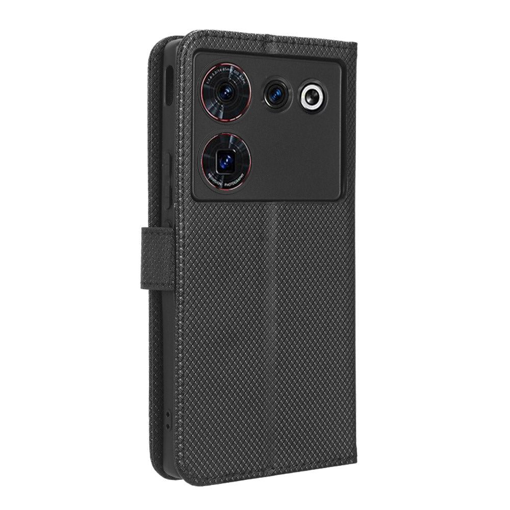 For ZTE nubia Z50 Ultra Wallet Phone Case Diamond Texture Mobile Phone Shell PU Leather Stand Cover