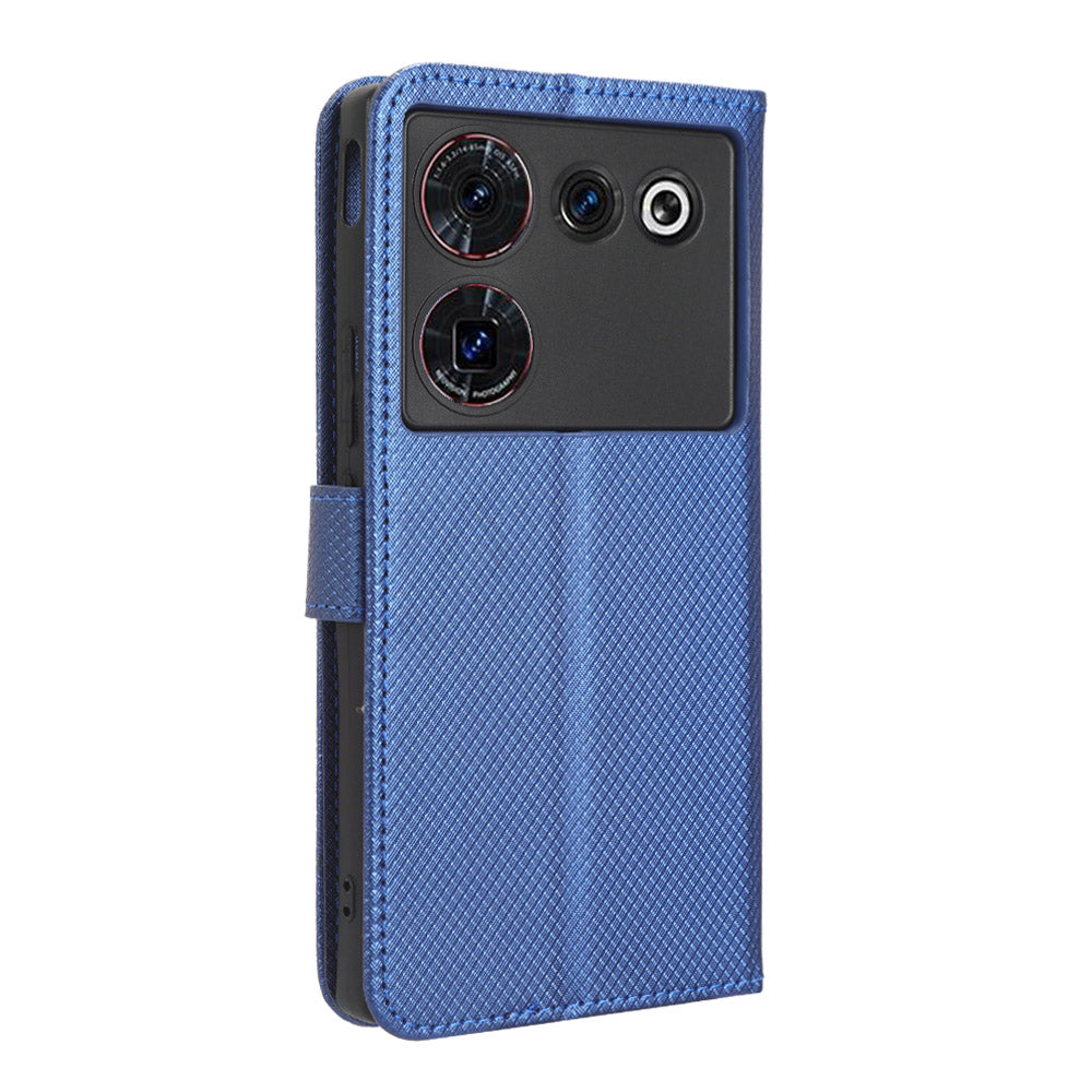 For ZTE nubia Z50 Ultra Wallet Phone Case Diamond Texture Mobile Phone Shell PU Leather Stand Cover