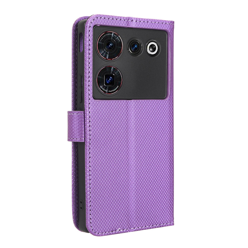 For ZTE nubia Z50 Ultra Wallet Phone Case Diamond Texture Mobile Phone Shell PU Leather Stand Cover