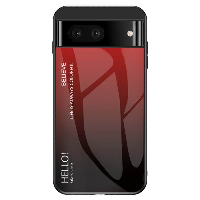 For Google Pixel 7a Tempered Glass+PC+TPU Gradient Phone Case Anti-drop Cover
