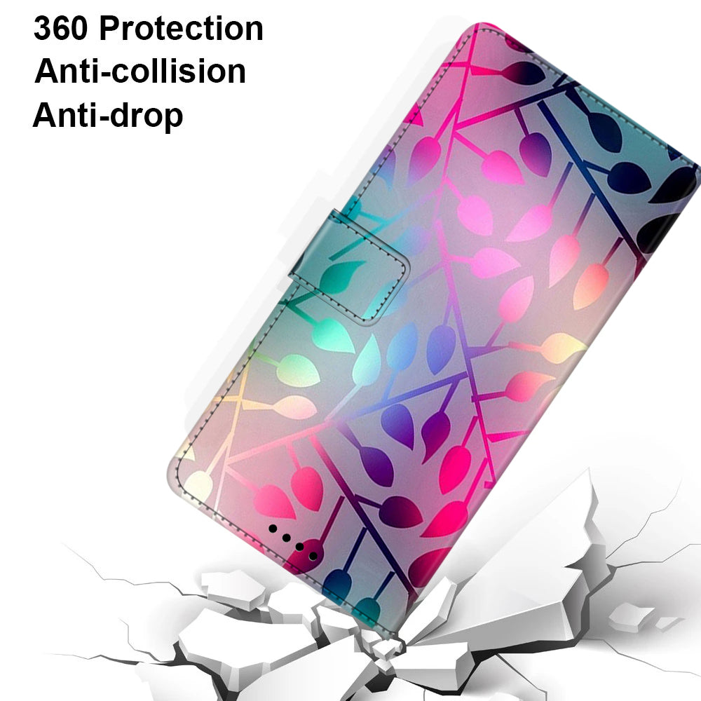 For Honor X9a 5G PU Leather Phone Case Pattern Printing Folding Stand Wallet Cover with Strap