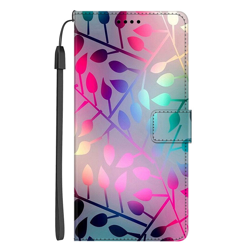 For Honor X9a 5G PU Leather Phone Case Pattern Printing Folding Stand Wallet Cover with Strap