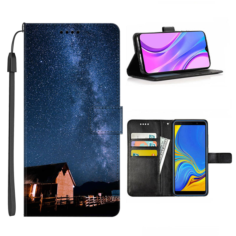 For Honor X9a 5G PU Leather Phone Case Pattern Printing Folding Stand Wallet Cover with Strap