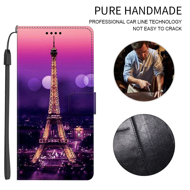 For Samsung Galaxy A24 4G PU Leather Wallet Case Pattern Printing Stand Phone Cover with Strap
