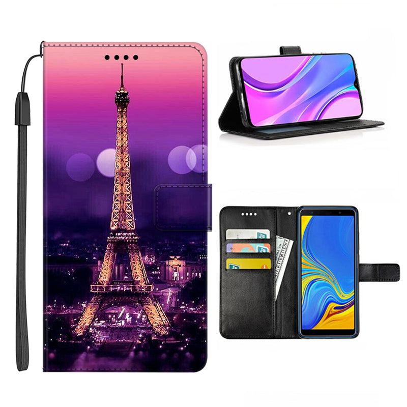 For Samsung Galaxy A24 4G PU Leather Wallet Case Pattern Printing Stand Phone Cover with Strap