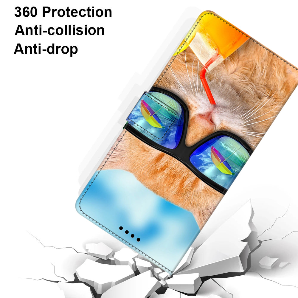 For Samsung Galaxy A24 4G PU Leather Wallet Case Pattern Printing Stand Phone Cover with Strap