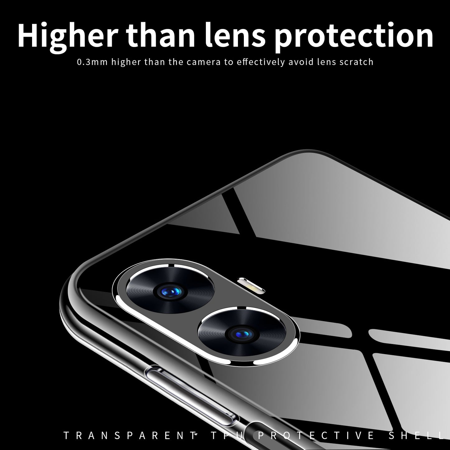 MOFI For Realme C55 Shockproof Transparent Back Shell Case Soft TPU Phone Cover