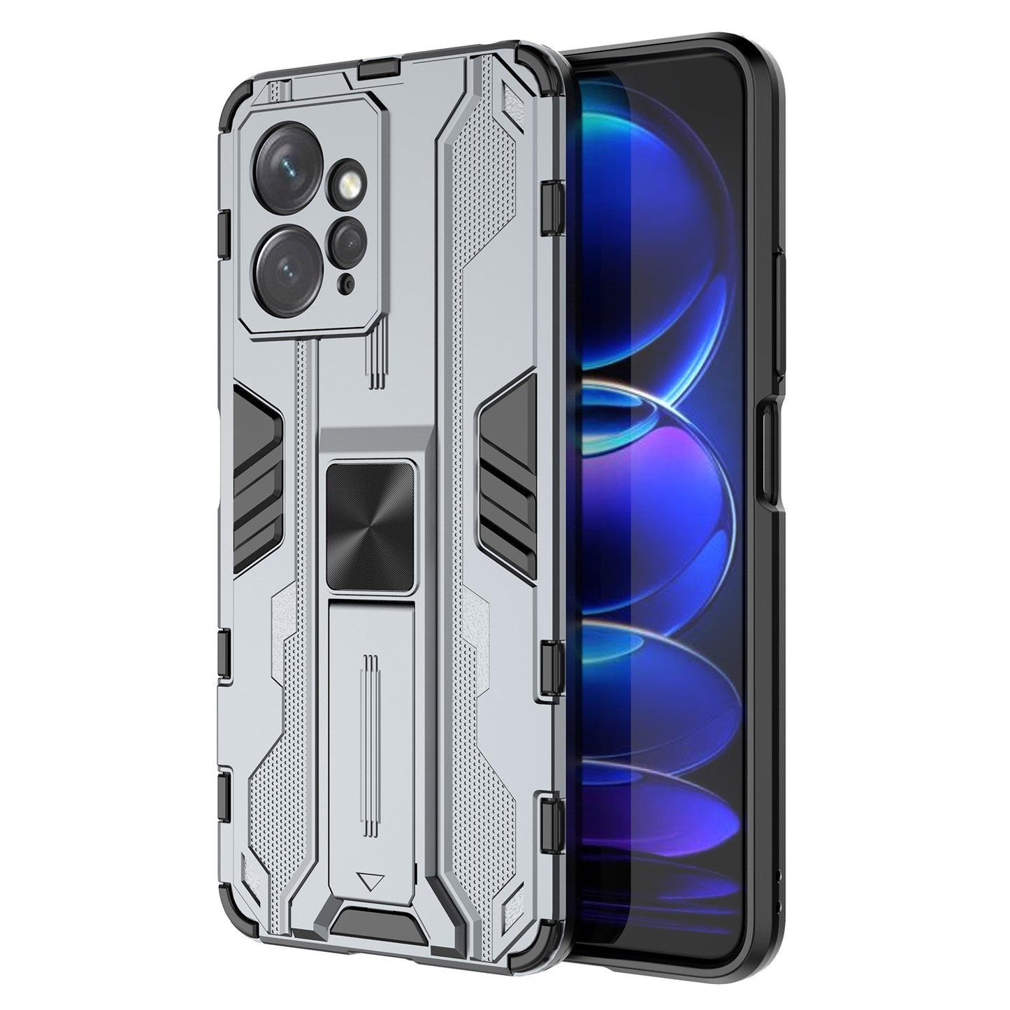 For Xiaomi Redmi Note 12 4G Kickstand Phone Case Hard PC Soft TPU Cell Phone Cover