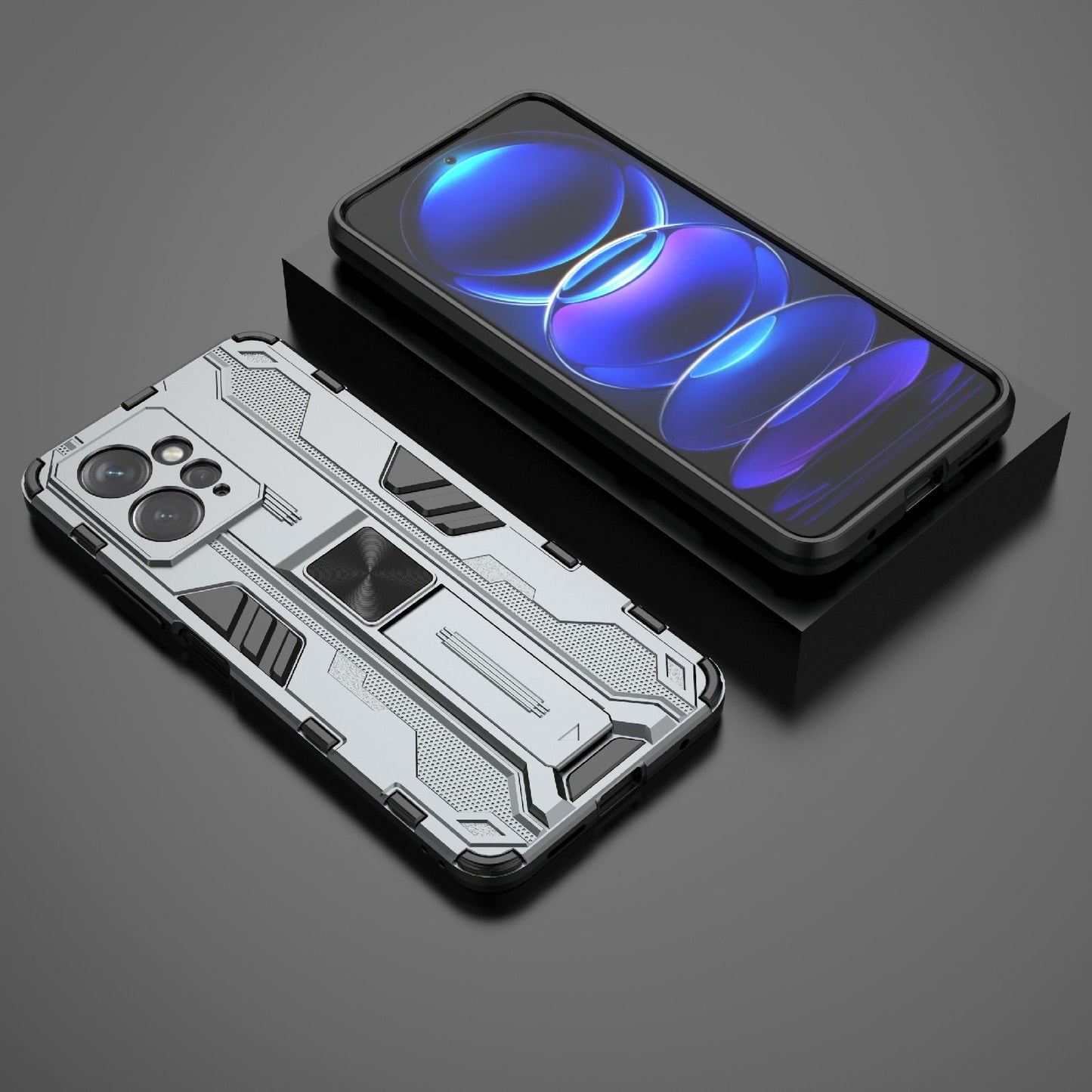 For Xiaomi Redmi Note 12 4G Kickstand Phone Case Hard PC Soft TPU Cell Phone Cover