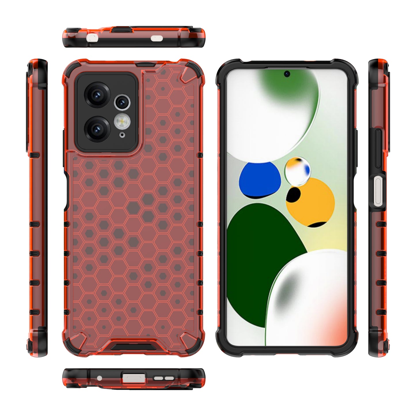 For Xiaomi Redmi Note 12 4G Honeycomb Texture Phone Case TPU+PC Anti-drop Smartphone Cover