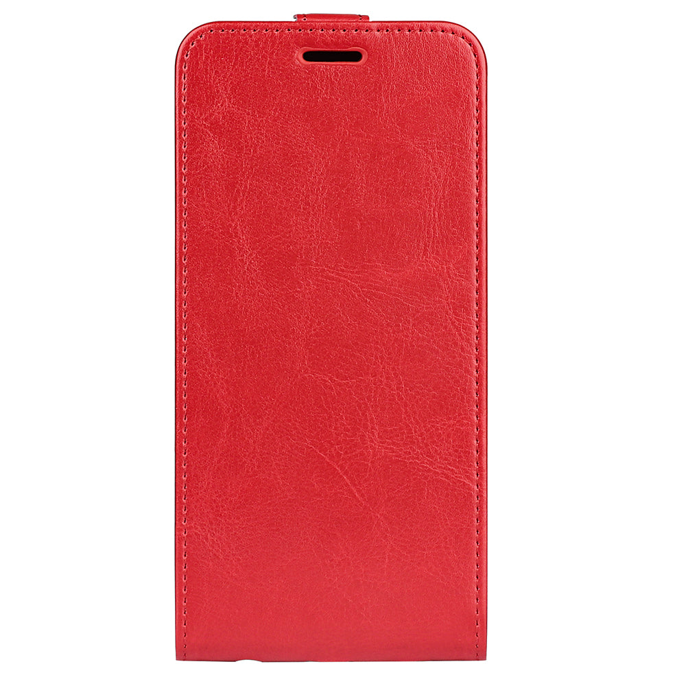 For Samsung Galaxy A24 4G Vertical Flip Card Holder Phone Case Crazy Horse Texture PU Leather Cover