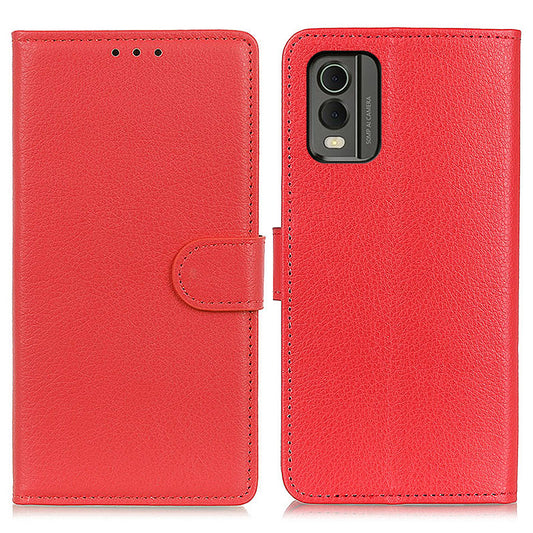 Wallet Stand Phone Case for Nokia C32 , PU Leather+TPU Litchi Texture Phone Cover
