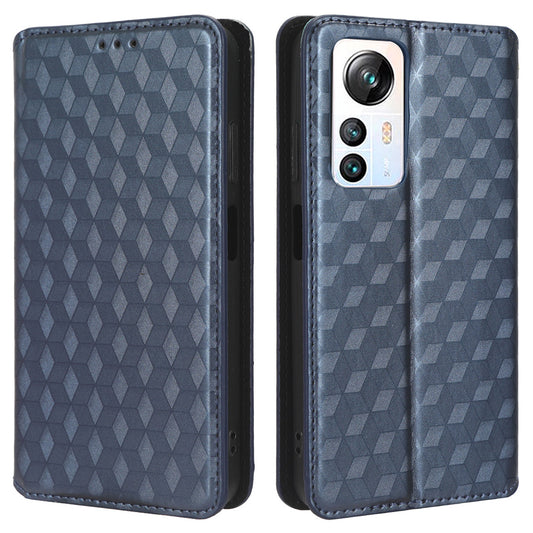For Blackview A85 PU Leather Imprinted Rhombus Pattern Phone Case Stand Wallet Flip Cover