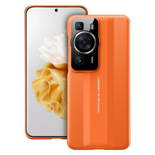 For Huawei P60 PU Leather + Hard PC Cover Anti-Fingerprint Phone Case