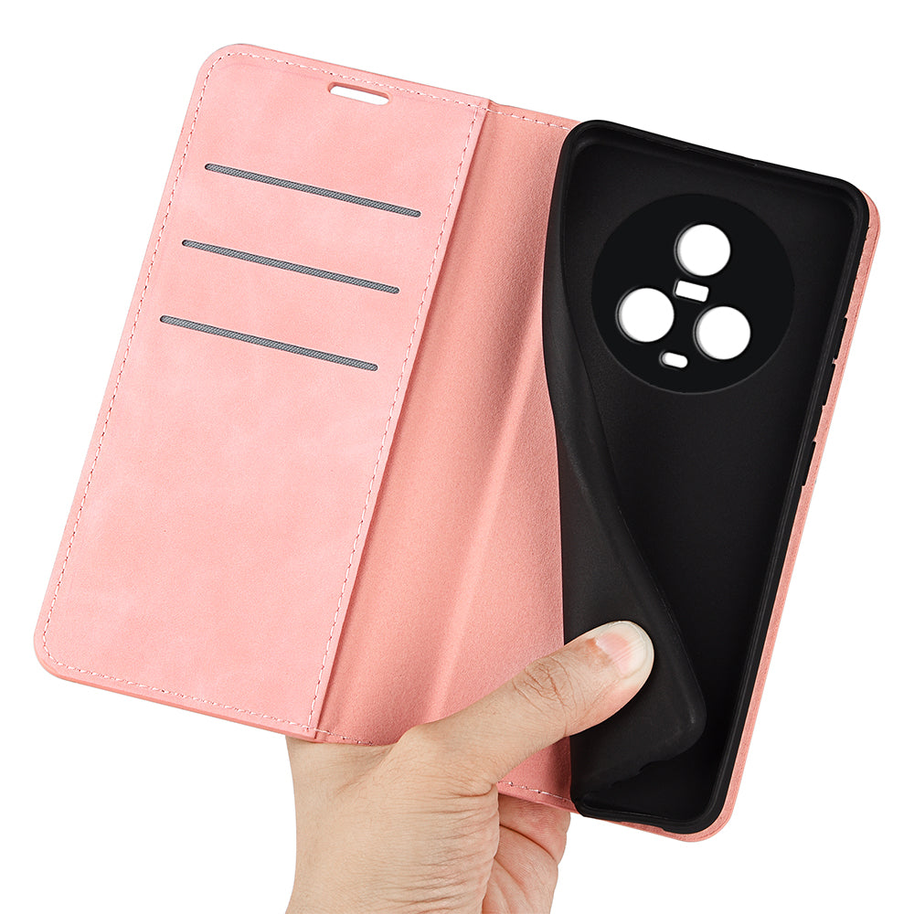 For Honor Magic5 Skin-Touch Leather Wallet Phone Case Magnetic Flip Stand Drop-Proof Cover