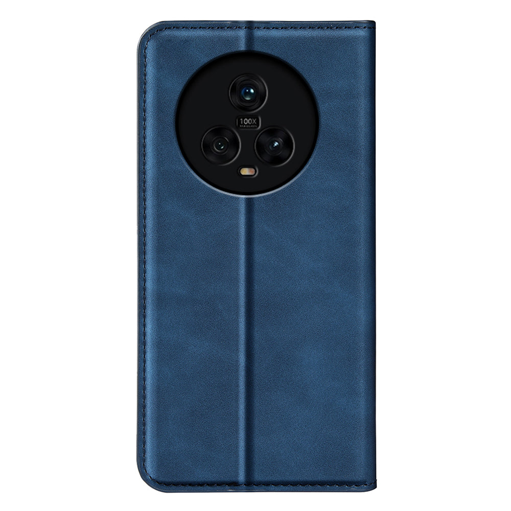 For Honor Magic5 Skin-Touch Leather Wallet Phone Case Magnetic Flip Stand Drop-Proof Cover