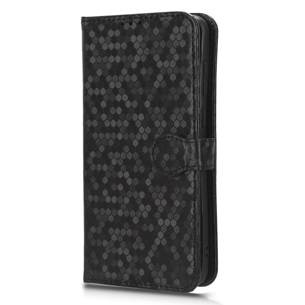 For Huawei P60 Art PU Leather Wallet Phone Case Dot Pattern Imprinted Stand Phone Cover